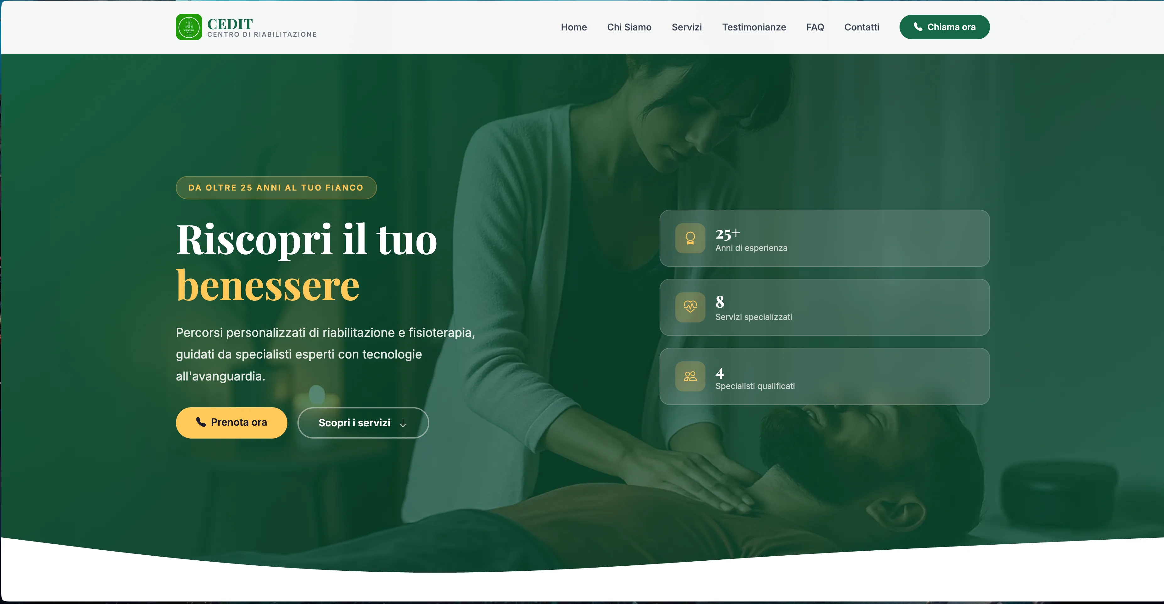 Centro Cedit - Sito web per centro di diagnosi e terapia con design moderno e responsive